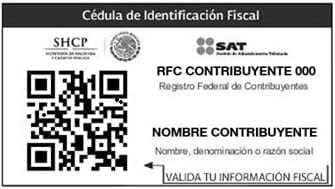 Cédula de identificación fiscal SAT México
